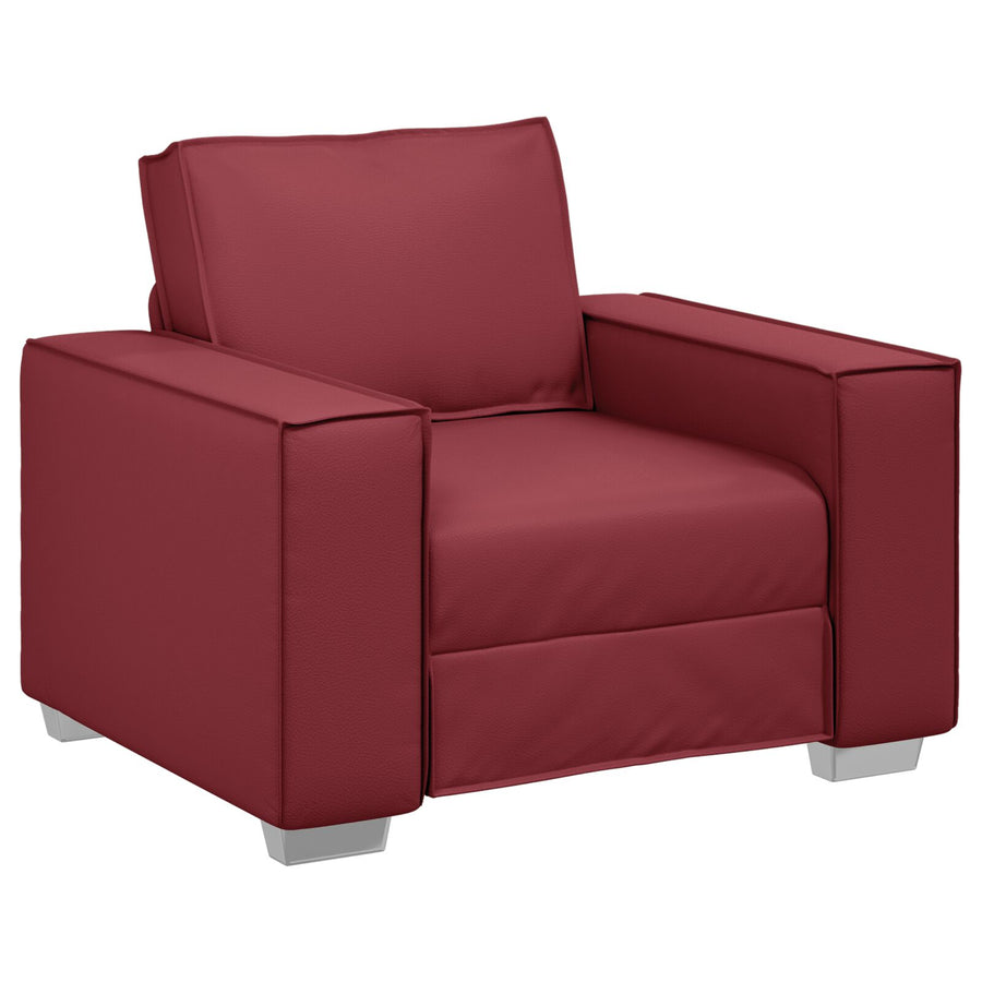 Fauteuil Faux Leer Wijnrood 59 cm