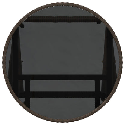 3-Delig Tuin Bistro Set Met Kussens Bruin Poly Rattan