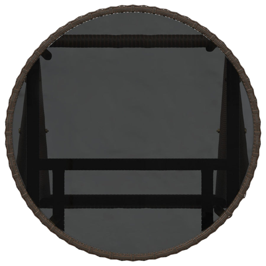 3-Delig Tuin Bistro Set Met Kussens Bruin Poly Rattan