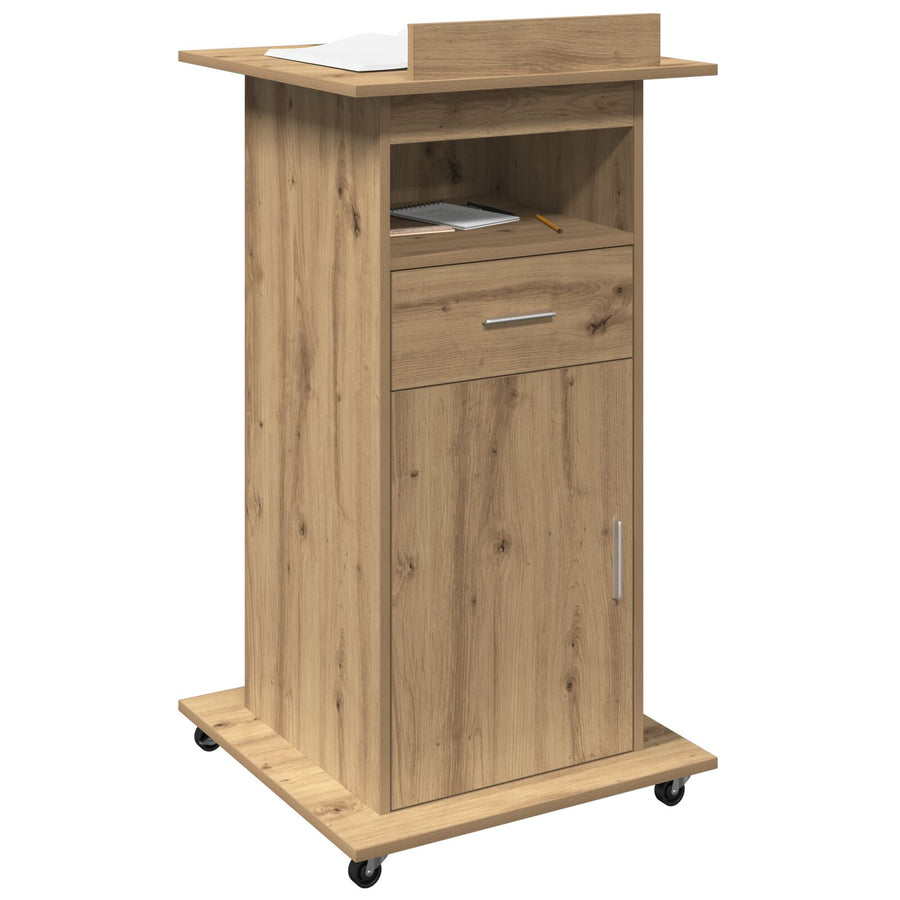 Podium Met Wielen Artisan Eiken Geengineerd Hout