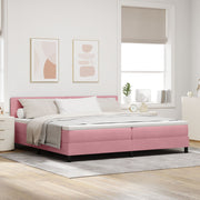 Boxspringbed met matras 200x200 cm roze fluweel