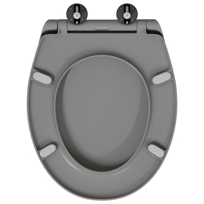 Snelle Ontgrendel Toiletzitting Met Zachte Sluiting Duroplast Grijs