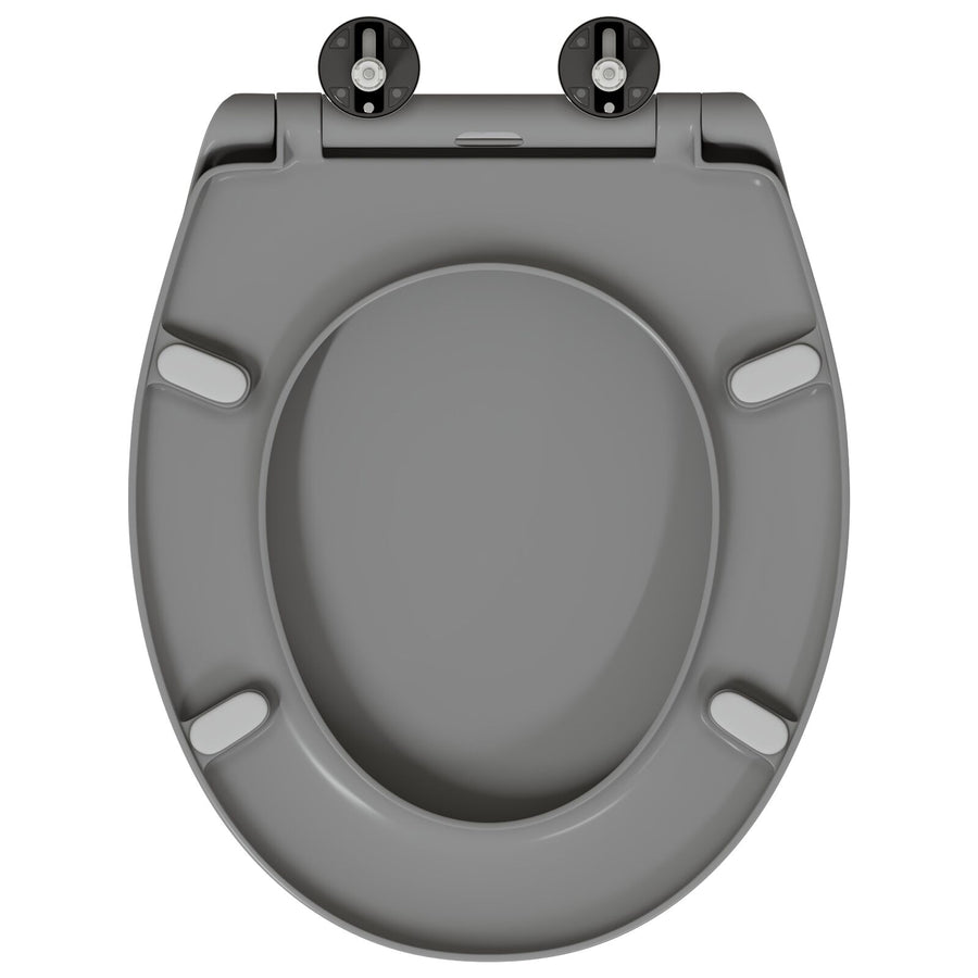 Snelle Ontgrendel Toiletzitting Met Zachte Sluiting Duroplast Grijs
