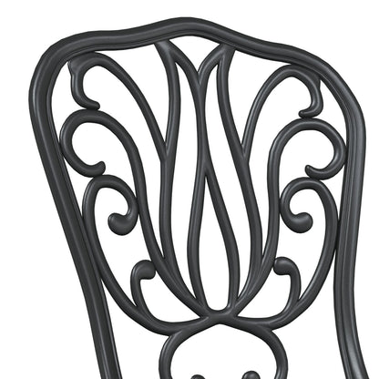 3-Delige Tuin Bistro Set Gietaluminium Zwart
