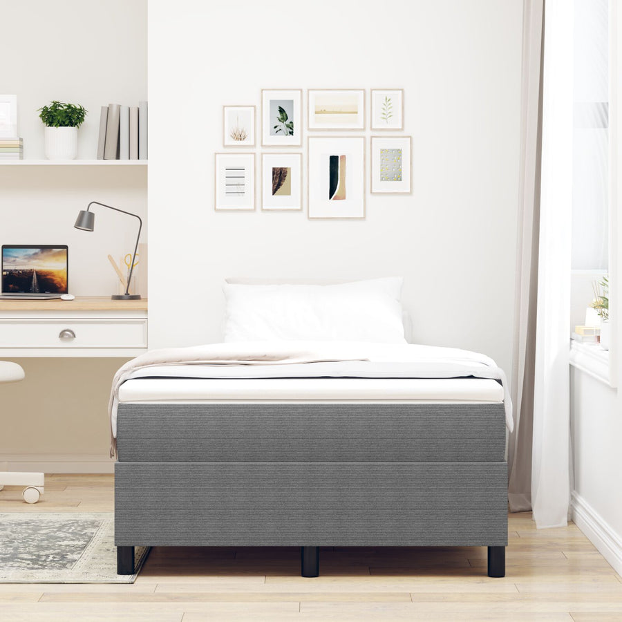 Boxspringbed Met Matras Lichtgrijs Klein Dubbel Corduroy Stof