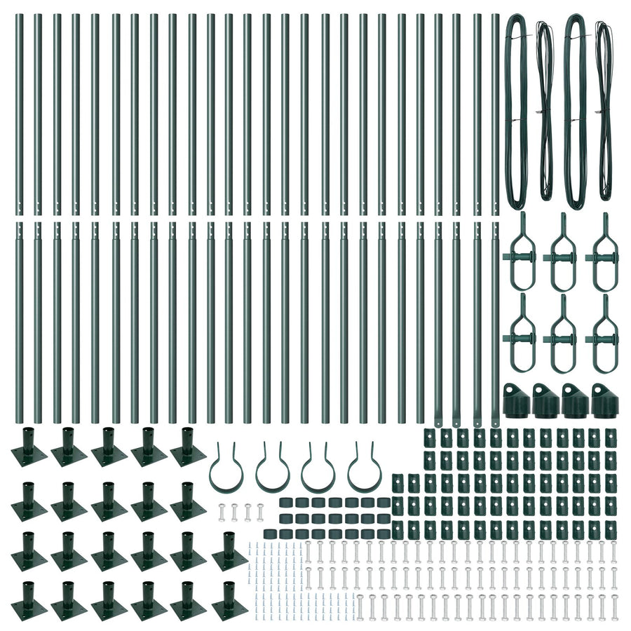 Heipalen Set Van 52 Beton, Staal 3.2 X 3.2 X 68.5 Cm Groen 130 cm 26x betonnen paal