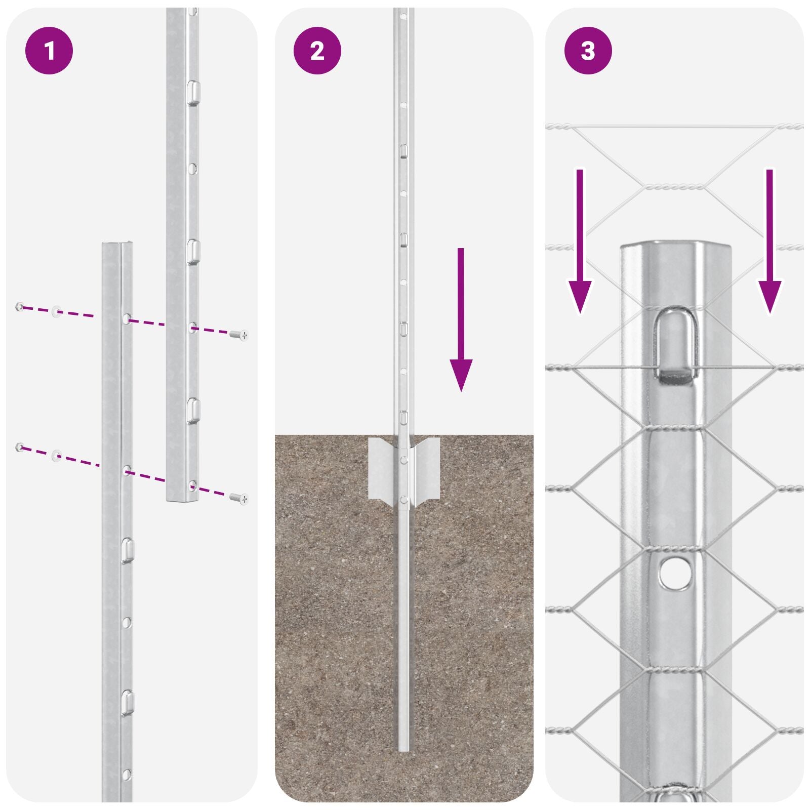 Schutting Palen 22 Stuks U-Kanaal 120 Cm Gegalvaniseerd Staal,  Zeshoekige Schutting 1,2X100 M Gegalvaniseerd Staal