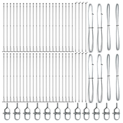 Heipalen Set Van 104 3.2 X 3.2 X 68.5 Cm Gegalvaniseerd Staal 130 cm 52x betonnen paal