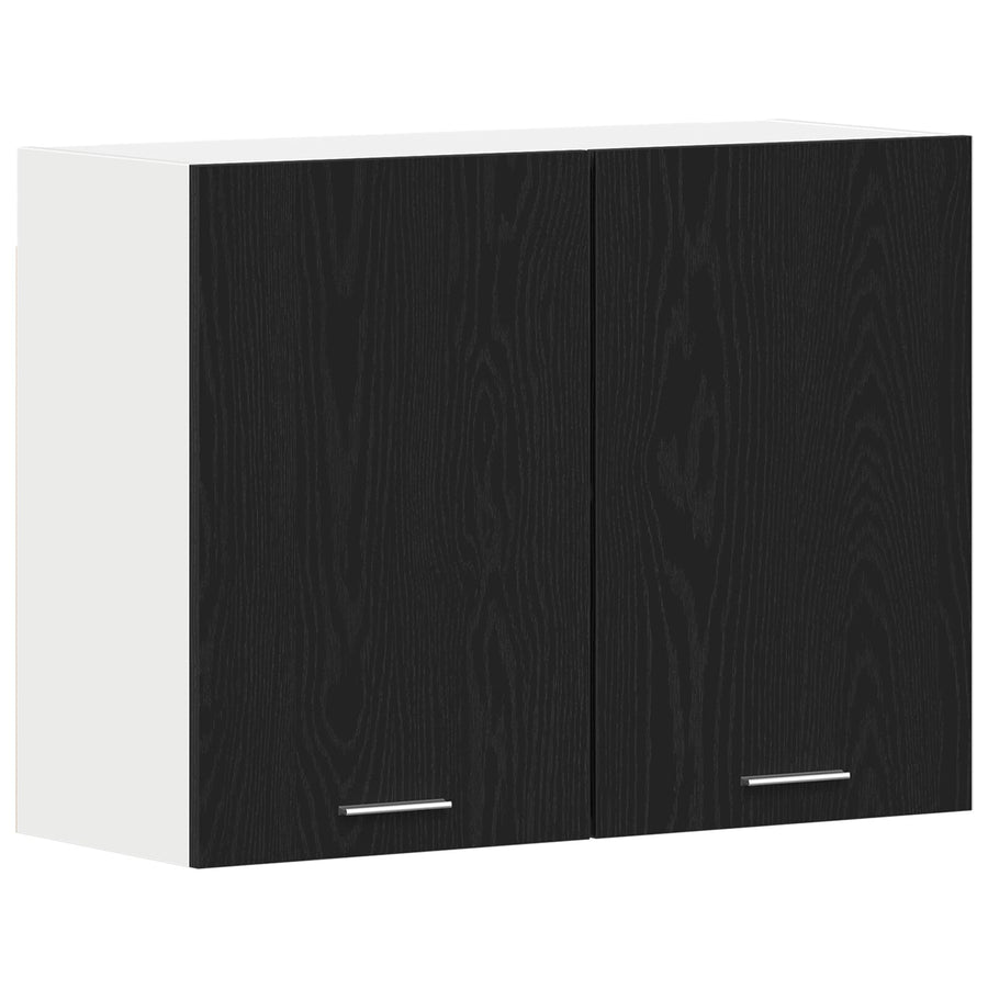 Zwarte Eiken Hangkast - 80X31X60 Cm - Gemaakt Van Bewerkt Hout