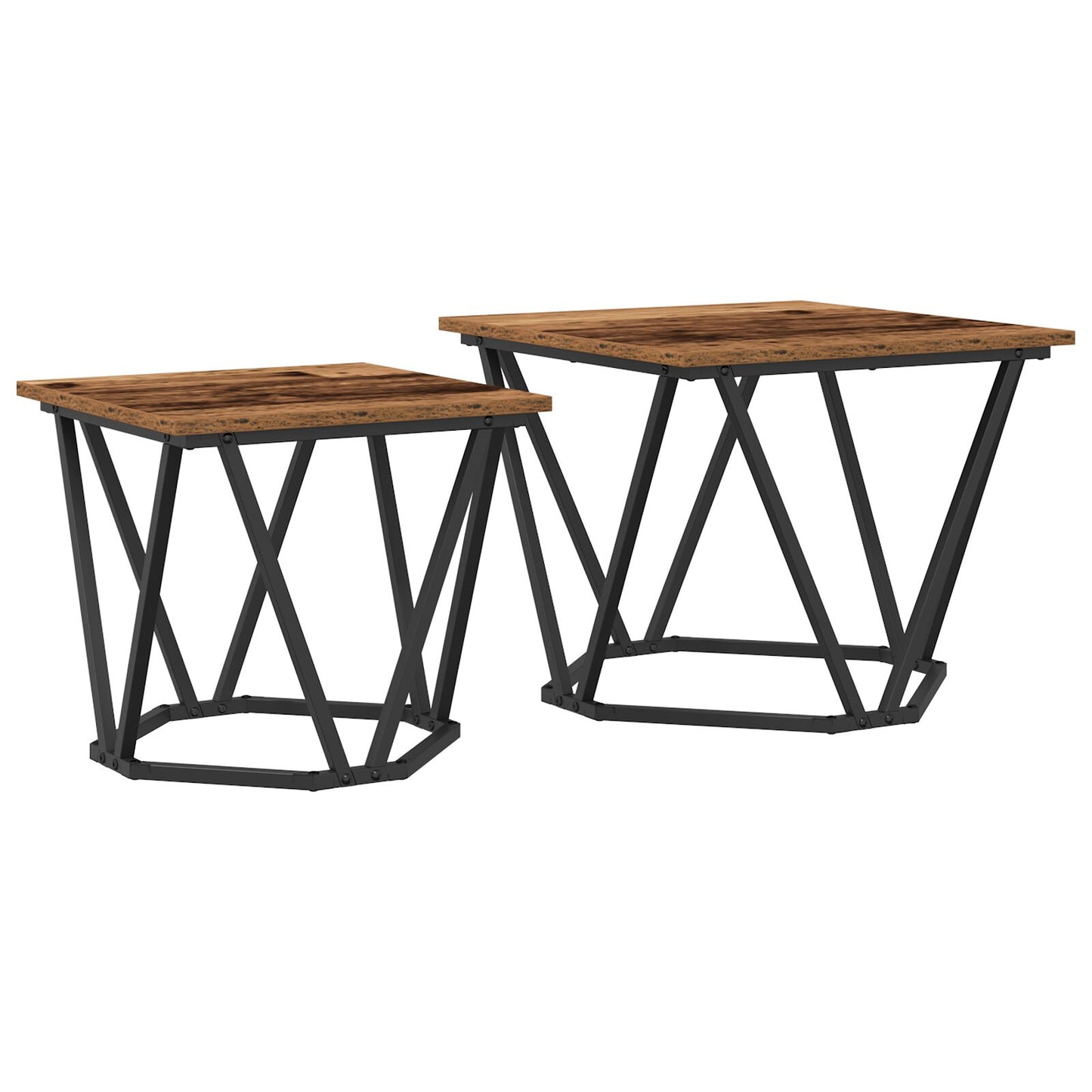 Salontafel Metaal, Hout Middelgroot Strak Gerecycled hout