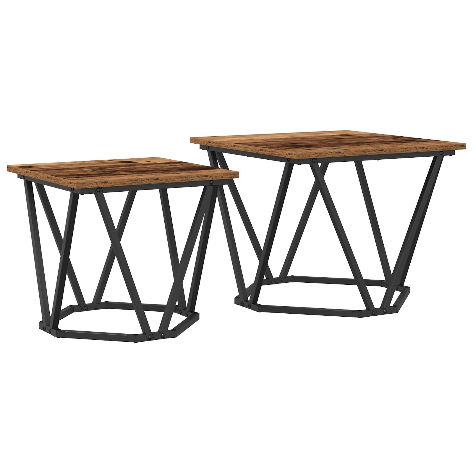 Salontafel Metaal, Hout Middelgroot Strak Gerecycled hout