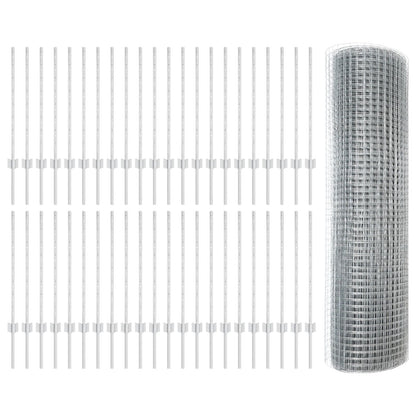 Gegolfd Draadhek Met 44 U-Palen Zilver 0.8X100 M Staal