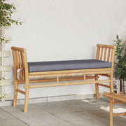 Tuinbank bamboe 110 cm bruin met kussen