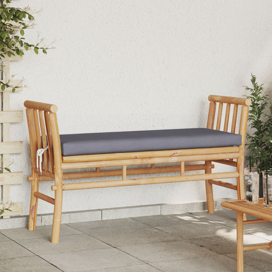 Tuinbank Met Kussen 110 Cm Van Bamboe Donkergrijs