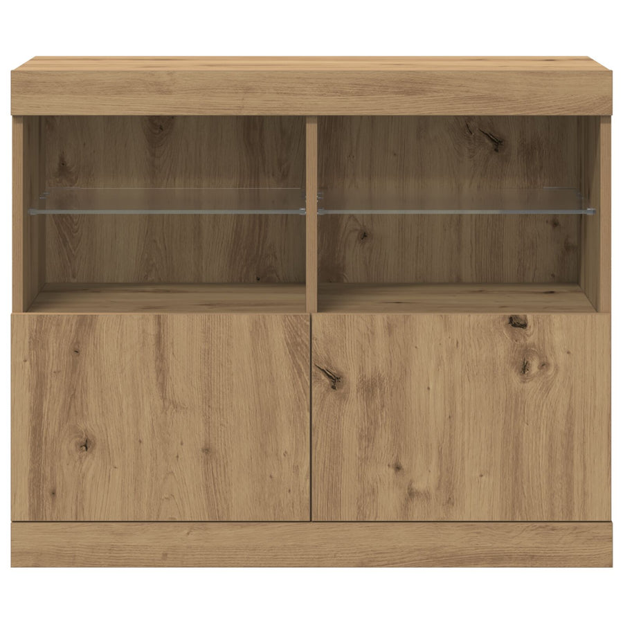 Sideboard Met Led Verlichting 81X37X67 Cm Artisan Eiken