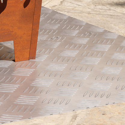 Aluminium Checker Platen 2 Stuks Antislip 90X50 Cm 90 x 50 x 0.3 cm Rechthoekig