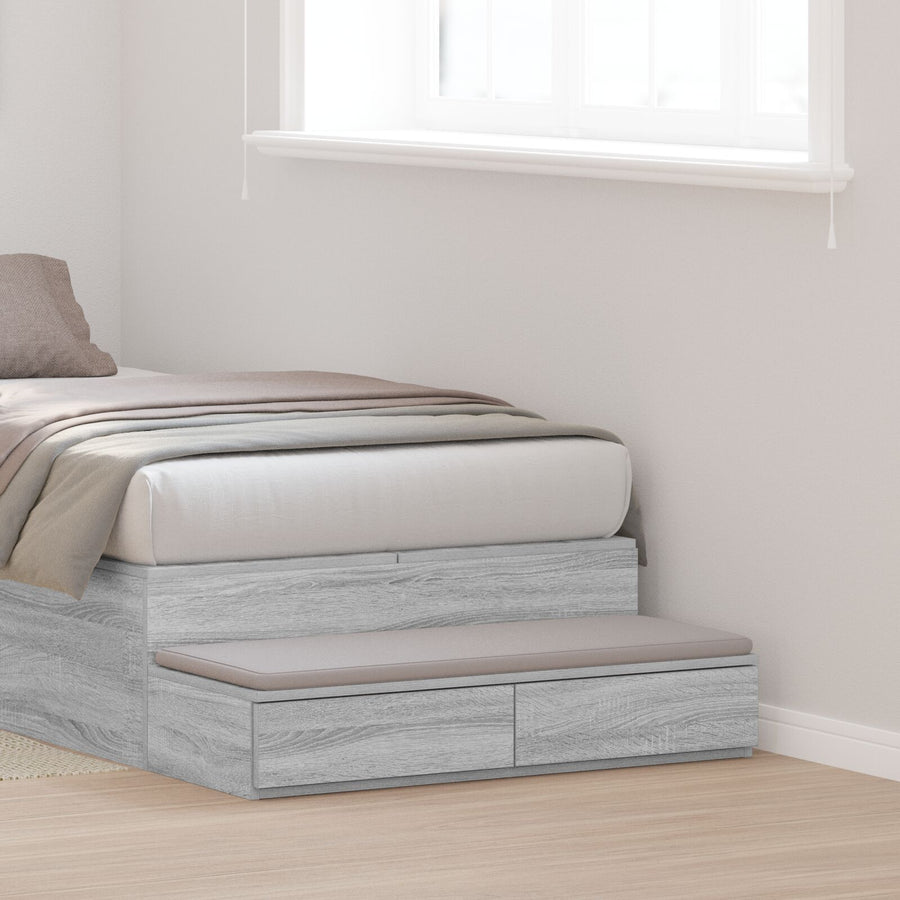 Bedladen 80X36,5X16,5 Cm Bewerkt Hout Grijs sonoma 80 x 36.5 x 16.5 cm