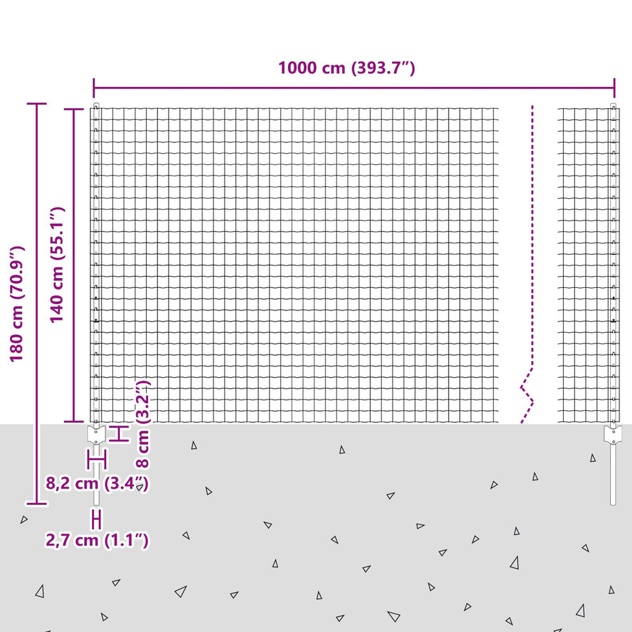 Euro Hek Met 5 U Palen Groen 1,4X10 M Staal