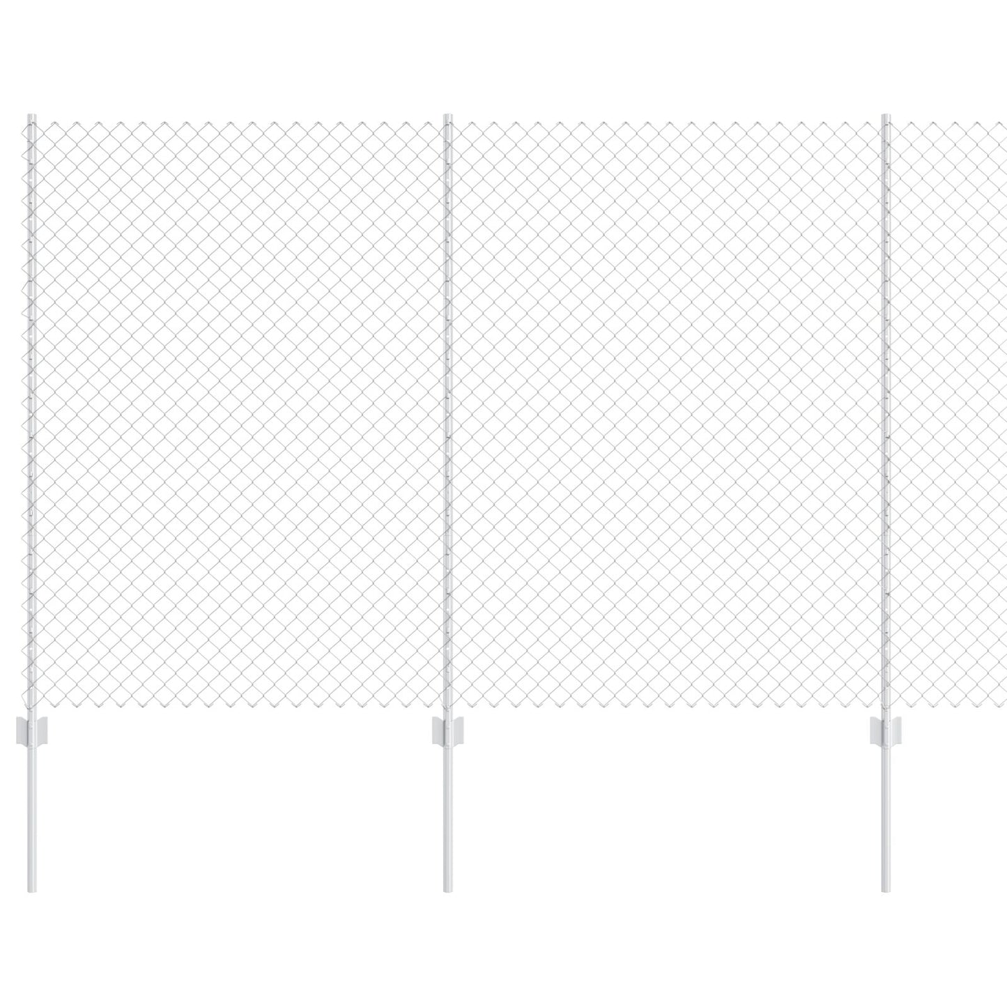 Chain Link Fence Met 20 U Posts Zilver 1,5X10 M Staal