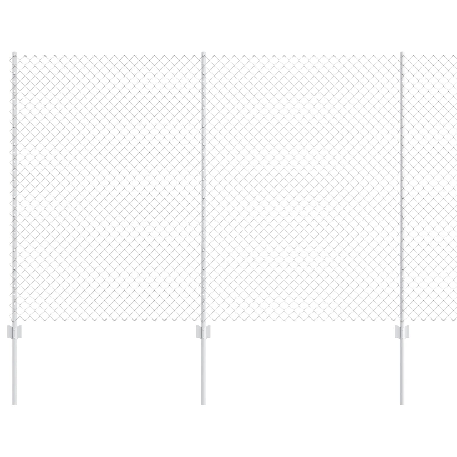 Chain Link Fence Met 20 U Posts Zilver 1,5X10 M Staal