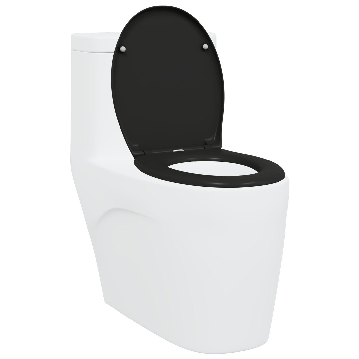 Snelsluiting Toiletdoel Met Zachte Sluiting Duroplast Zwart