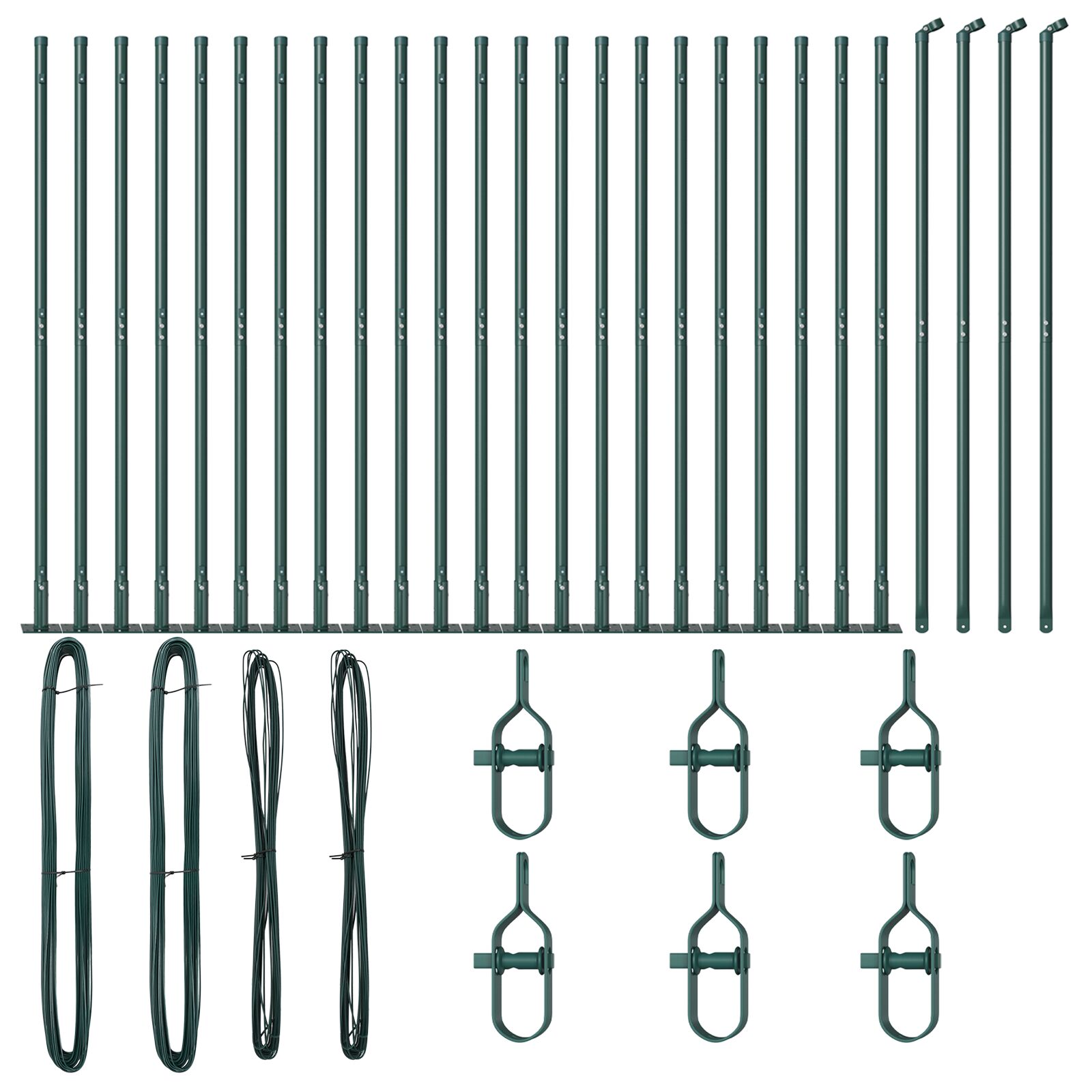 Heipalen Set Van 52 Beton, Staal 3.2 X 3.2 X 68.5 Cm Groen 130 cm 26x betonnen paal