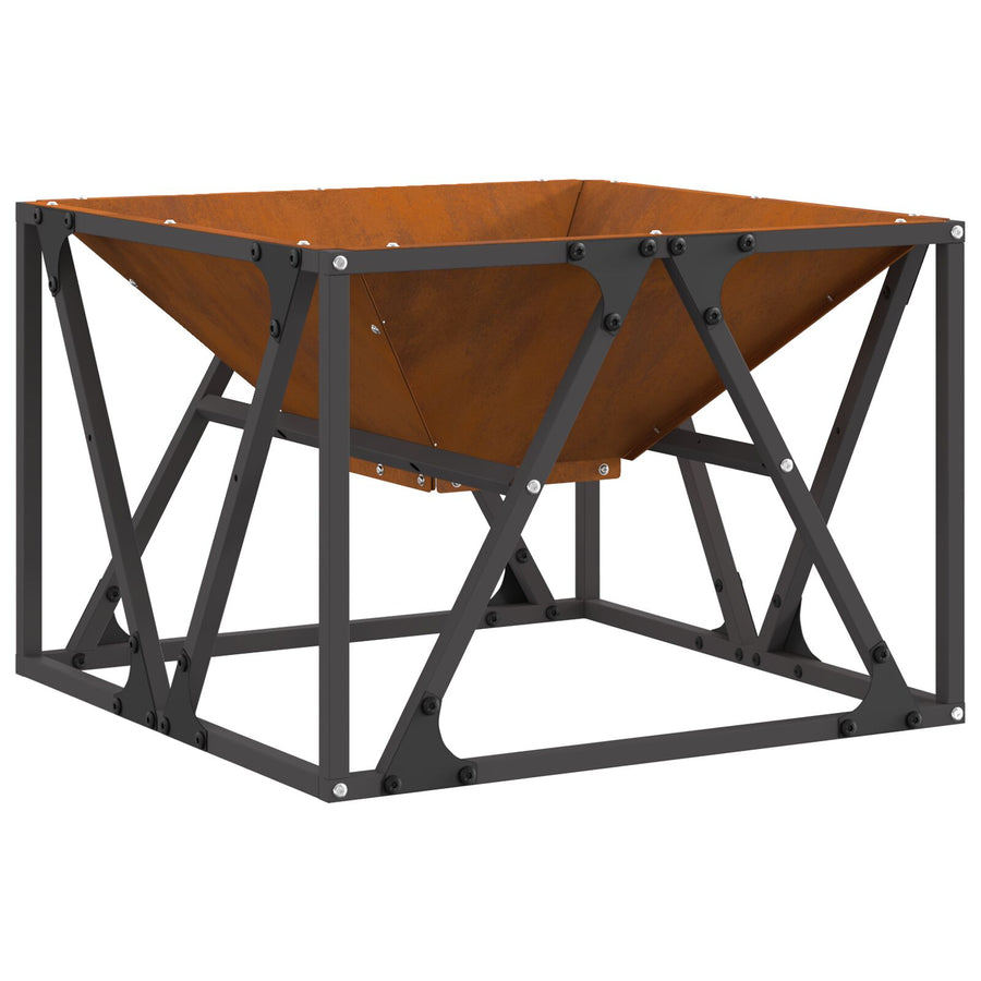 Vuurkorf Vierkant 50X50X35 Cm Weerbestendig Staal