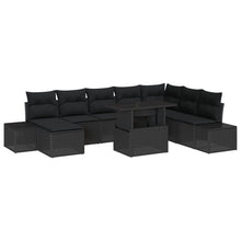 Tuinbank Set Set Van 9 Zwart Rattan Tuin Hoekbank Rechthoekig