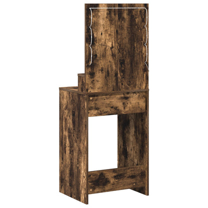Kaptafel Met Led-Verlichting - Gerookt Eiken 50 x 41 x 135 cm Gerookte eik