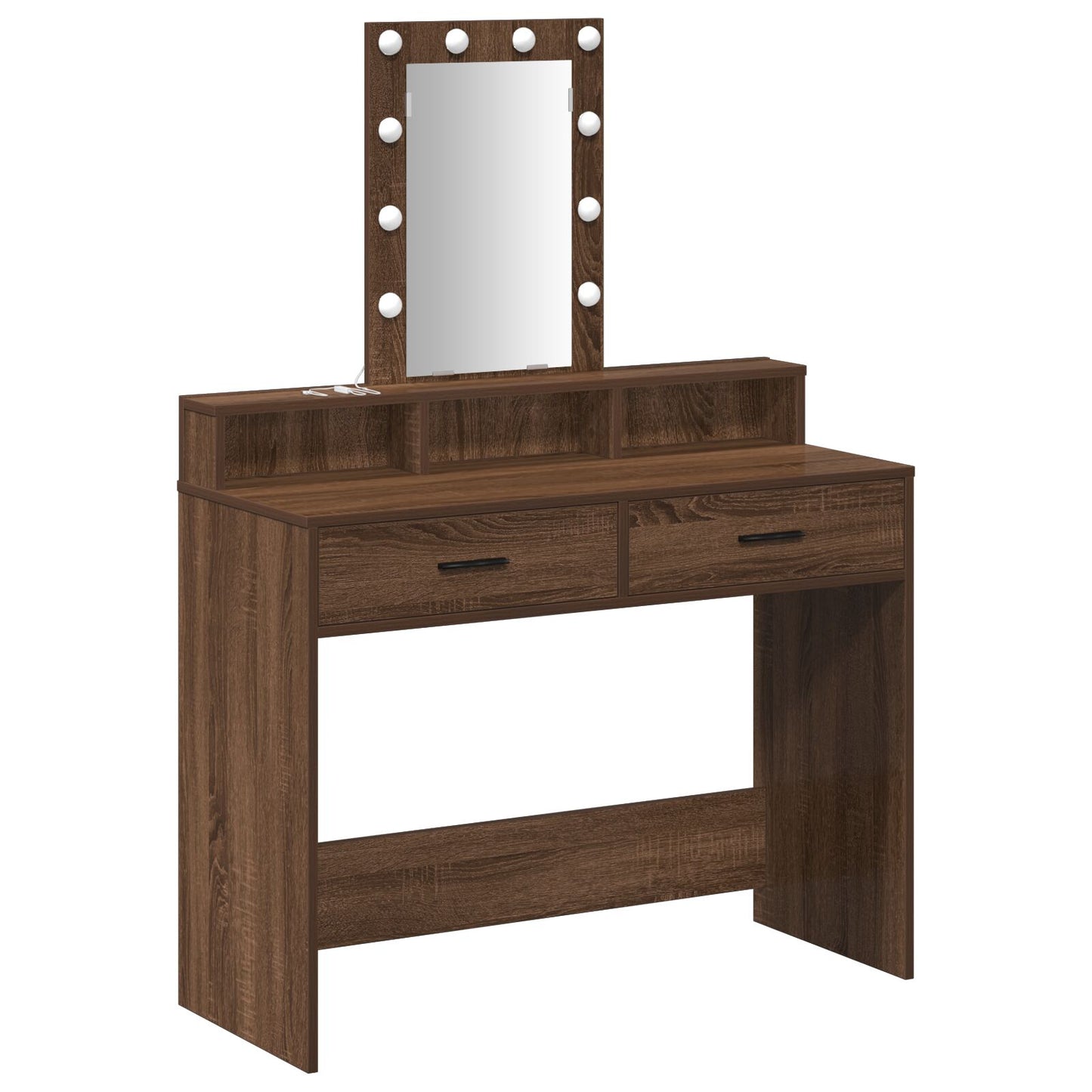 Kaptafel Met Led-Lampen Bruin eiken 100 x 41 x 140 cm