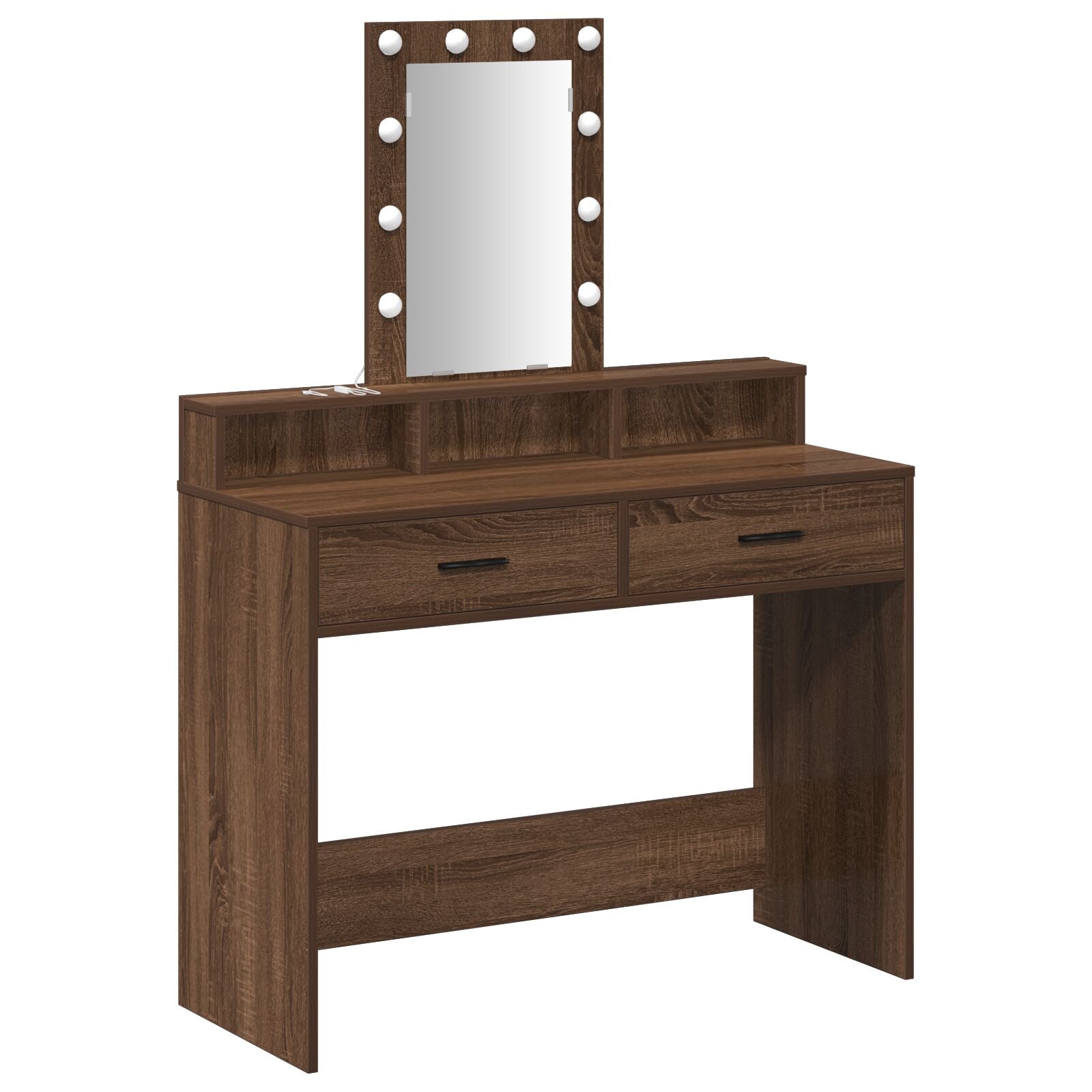 Kaptafel Met Led-Lampen Bruin eiken 100 x 41 x 140 cm