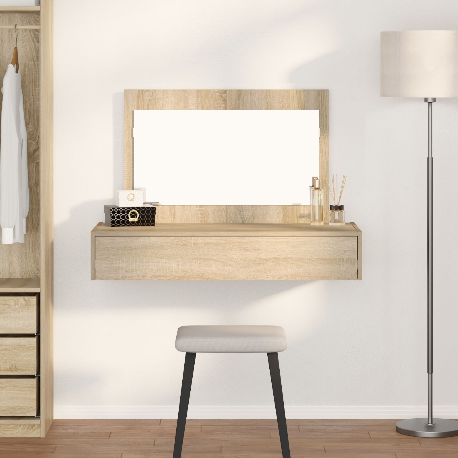 Wandkaptafel 100 x 40 x 70 cm Sonoma eik zonder LED