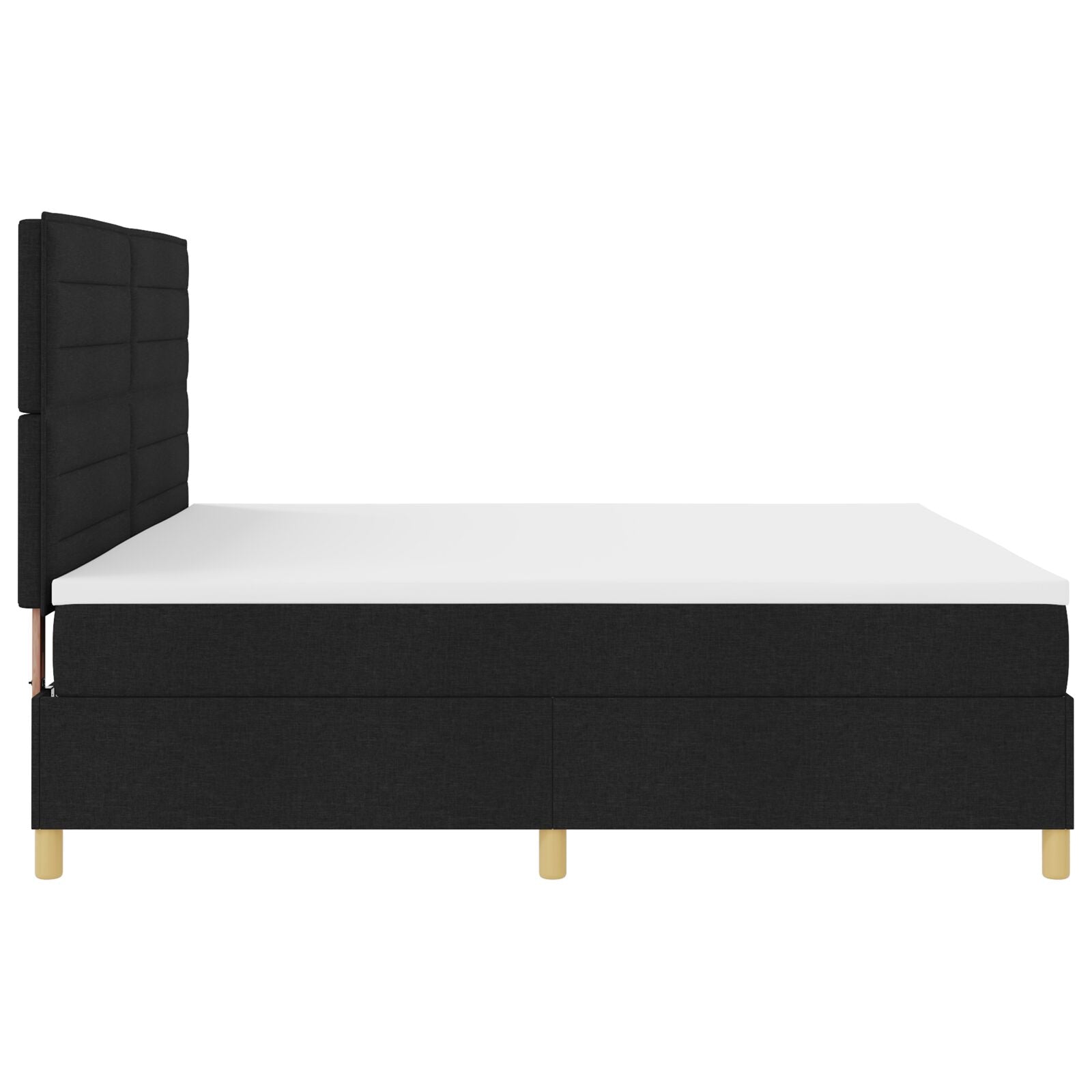 Boxspring Bed Met Matras Zwart 200X200 Cm Stof Blauw
