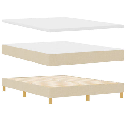Box Spring Bed Met Matras Stof Crème 140 x 190 cm Knopen tufted