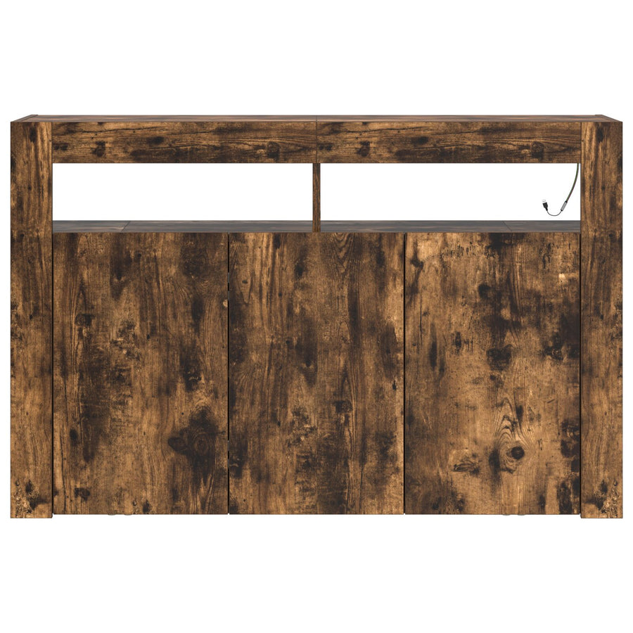 Dressoir Samengesteld Hout 116 X 30 X 75 Cm Gerookt Eiken