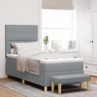 Boxspring bed 90x200 cm lichtgrijs stof