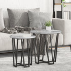 Bijzettafelset 2 stuks rond grijs Sonoma 50 cm