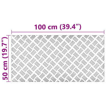 Aluminium Checkerplaten 2 Stuks Antislip 100X50 Cm 100 x 50 x 0.2 cm Rechthoekig