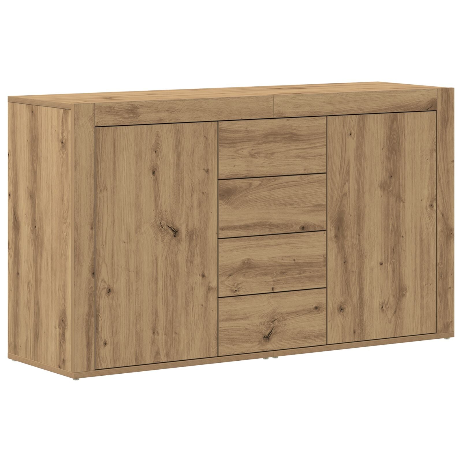 Dressoir Artisan Eiken Bewerkt Hout 120 X 36 X 69 Cm