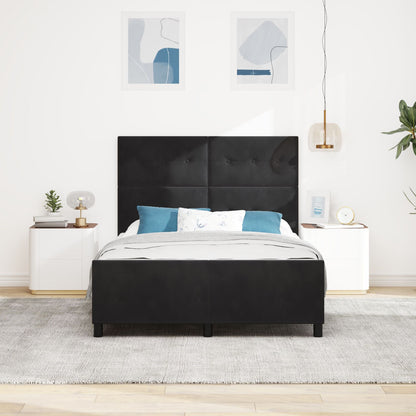 Zwarte Velours Bedombouw 160X200 Cm Crème