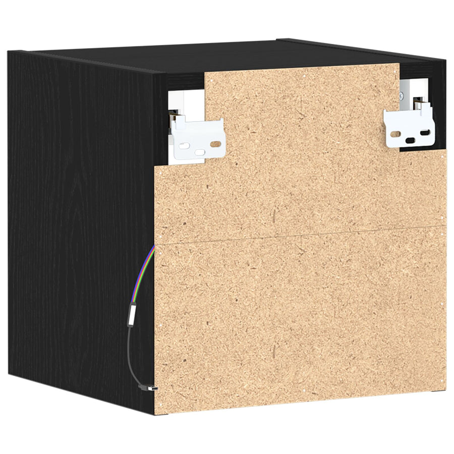 Led Tv-Kast Zwart Eiken 30X28,5X30 Cm Houtmateriaal