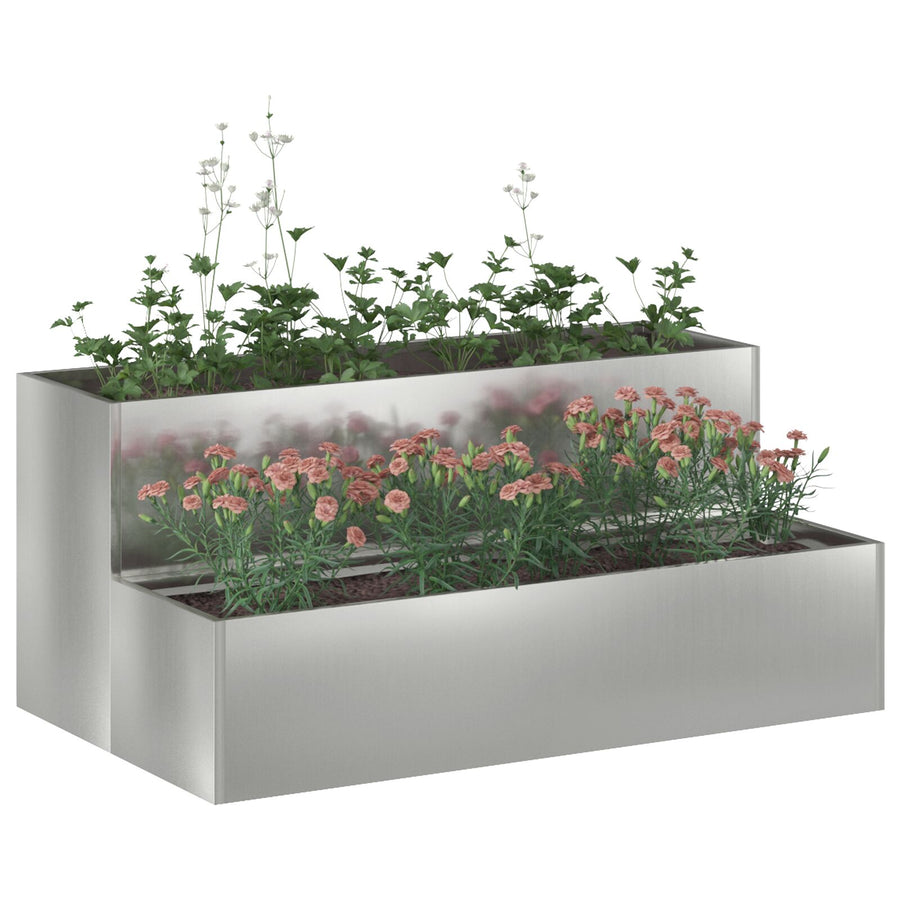 2-Laags Tuinplantenbak, , Gemaakt Van 100 x 60 x 45 cm Verzinkt staal