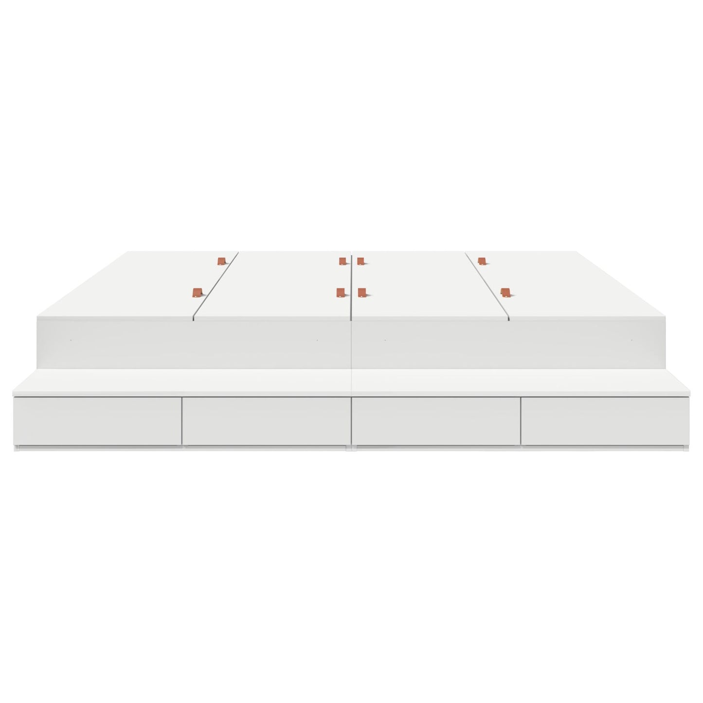 Opbergbedframe Wit Bewerkt Hout 236,5 X 200 X 31,5 Cm Artisanaal Eiken