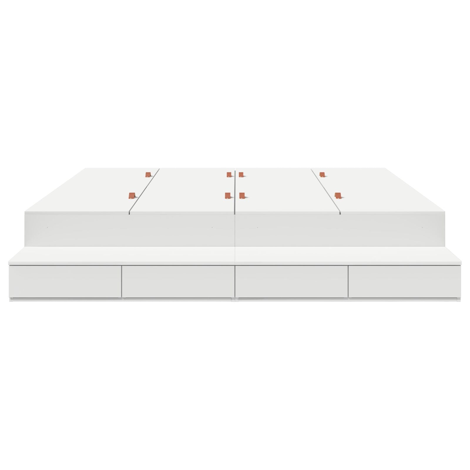 Opbergbedframe Wit Bewerkt Hout 236,5 X 200 X 31,5 Cm Artisanaal Eiken