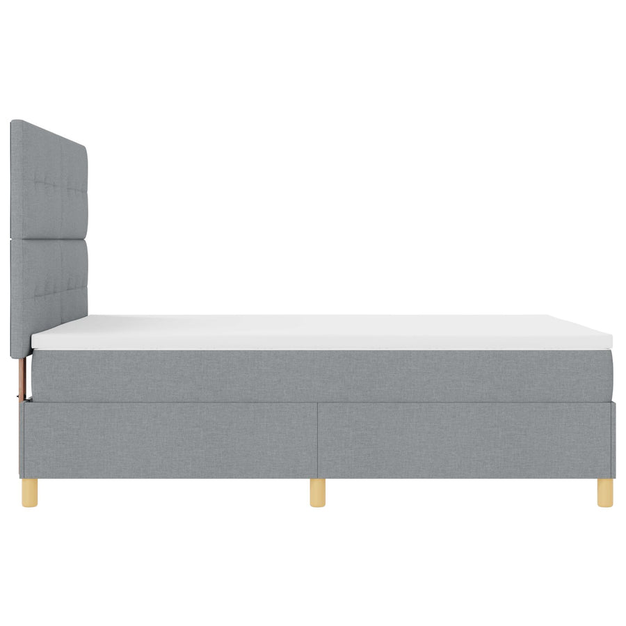 Boxspringbed Met Matras Lichtgrijs 160X200 Cm Stof Blauw