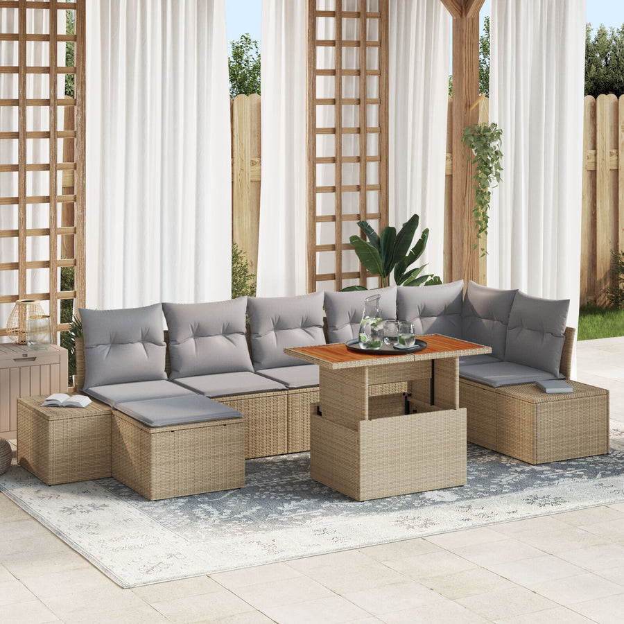 Tuinbank Set Set Van 8 Beige, Grijs