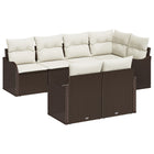 Tuinset poly rattan bruin 5 personen