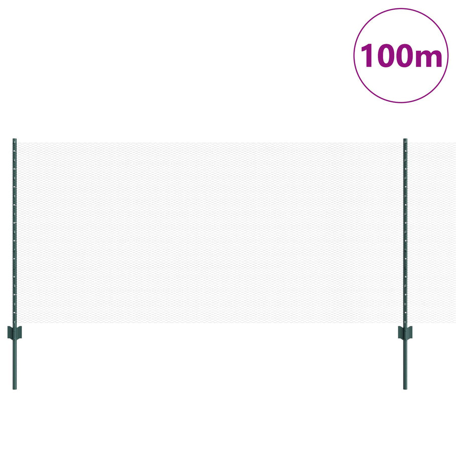 Hek Ankers 11 Stuks U-Channel Groen 100 Cm Staal,  Hexagonaal Hek Groen 1X100 M Staal