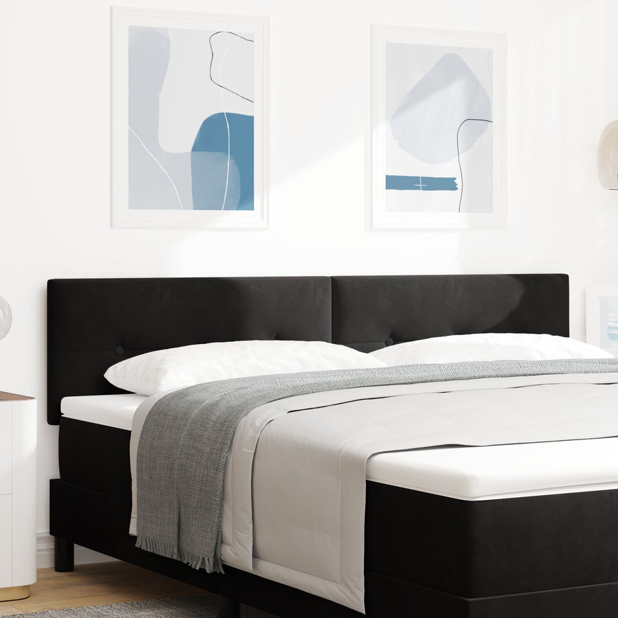 Hoofdbord Knop Tufted Velours Zwart 180 cm Laag hoofdbord