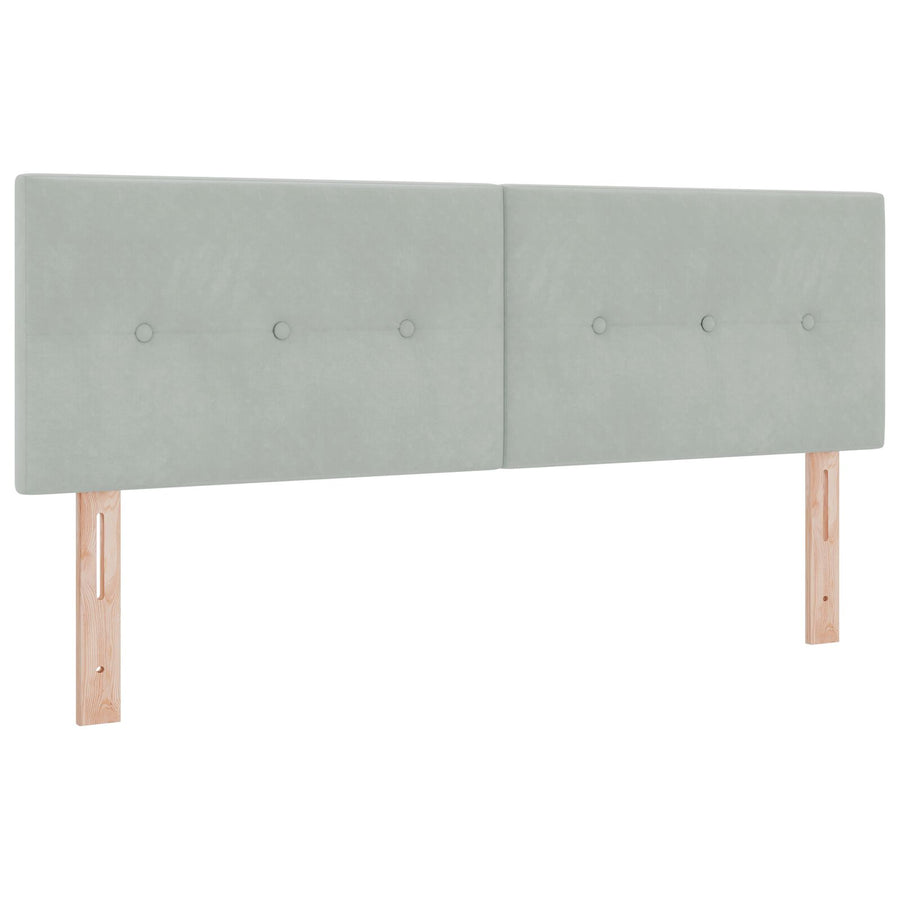 Boxspringbed Met Matras Lichtgrijs 140X200 Cm Fluweel Blauw